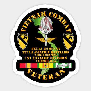 Vietnam Combat Cavalry Veteran w D Co - WPNS - 227th AVN Bn - 1st Cav Div Sticker